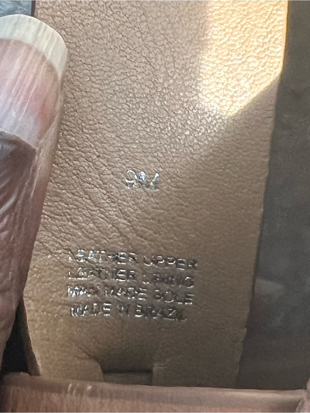 Tory Burch Brown Cognac Leather Wedge Sandals Wooden Heel Strappy Ankle Strap 9 - Picture 10 of 11